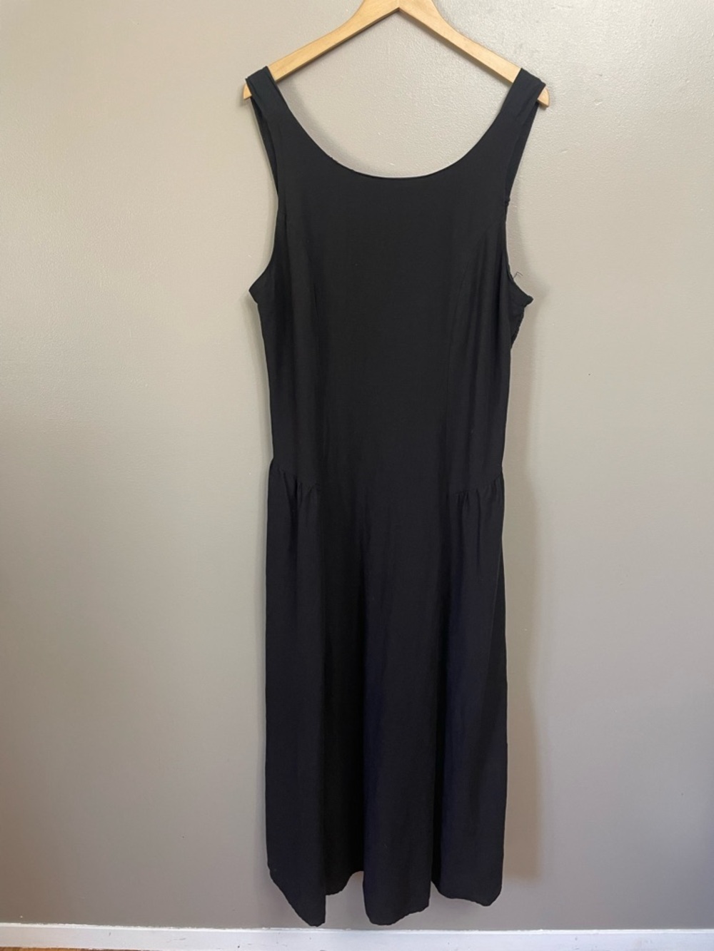 Japna 100% cotton drop-waist midi dress black XL sleeveless beach coastal